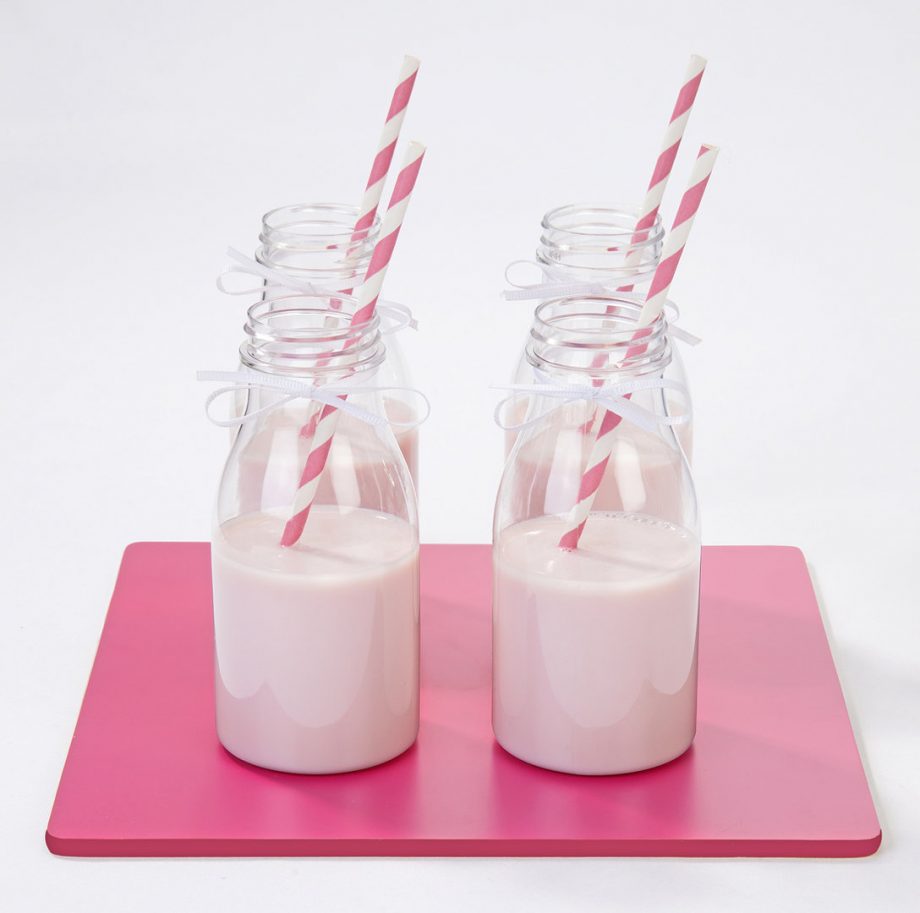 Pink Stripe Paper Eco Straws - Normal length 200mm/6mm - 250 straws pack